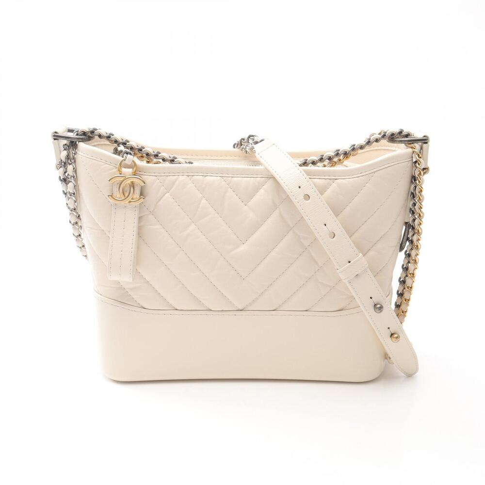 Chanel Gabrielle de Shoulder Bag Leather White